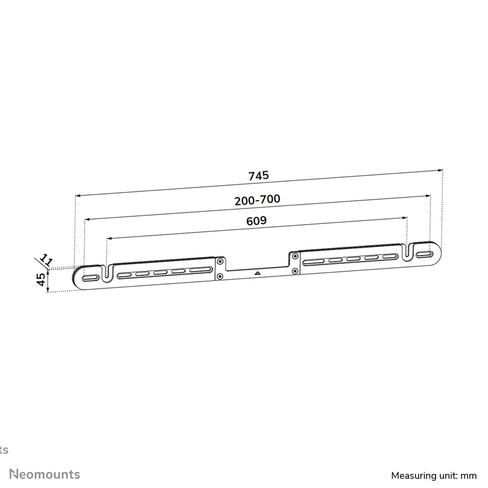 Neomounts WL30-727WH1 Muurbeugel voor Sonos Arc & Arc Ultra - eenvoudige installatie - wit